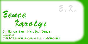 bence karolyi business card