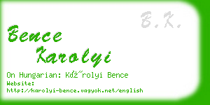 bence karolyi business card